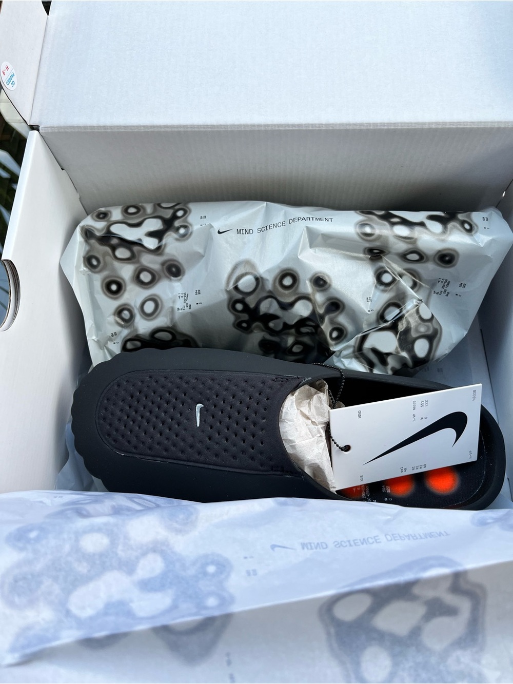 Nike Mind 001 Slide / Mule Black Chrome HQ4309-001 Size US 8W / 6.5M
